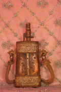 Antique 19th-Century North African Bone and Brass Powder Flask