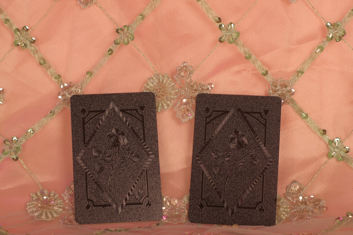 Midnight Black Cartomancy Deck | Traditional Fortune-Telling Playing Cards