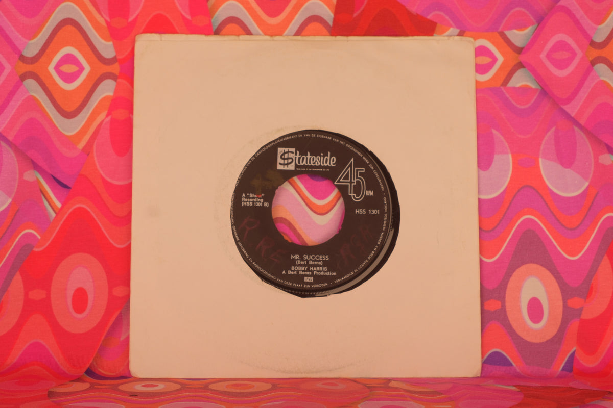 Bobby Harris – Sticky, Sticky / Mr. Success (7-inch Vinyl, 45 RPM, Stateside, Bert Berns Production) (G/G) – Well Loved Copy