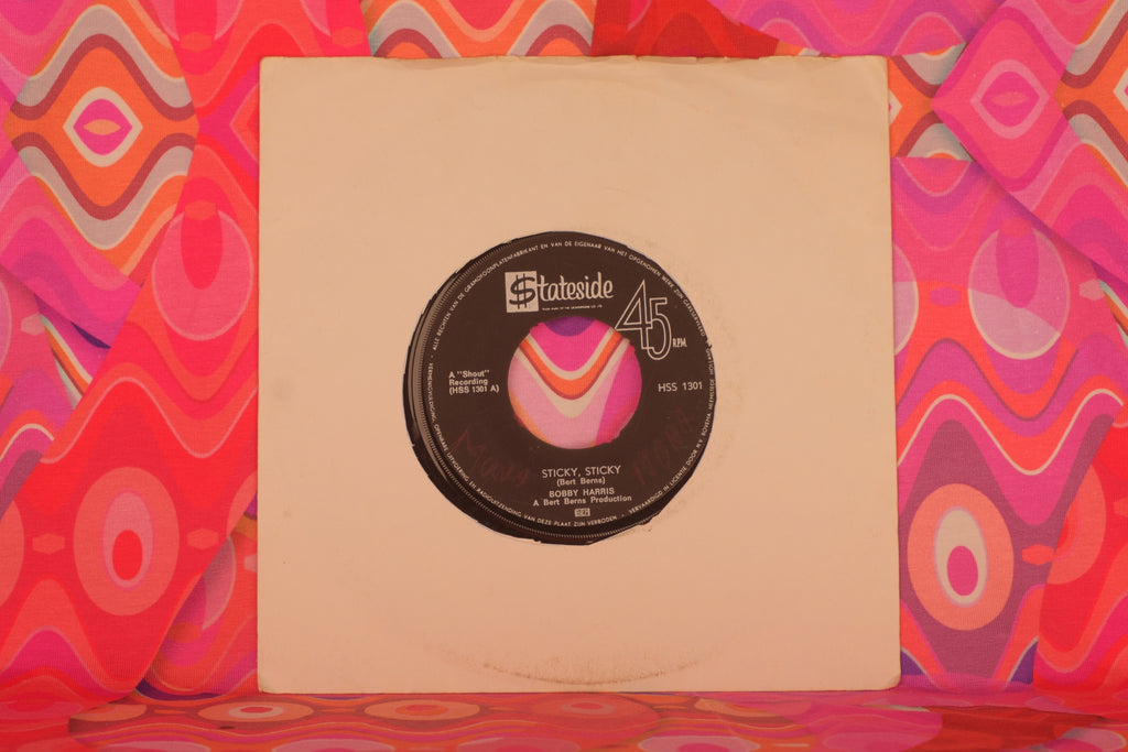 Bobby Harris – Sticky, Sticky / Mr. Success (7-inch Vinyl, 45 RPM, Stateside, Bert Berns Production) (G/G) – Well Loved Copy