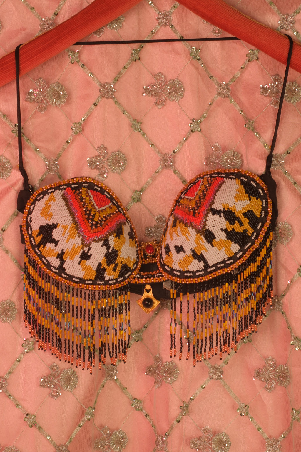 Carneole "Web Of Anansi" Midnight Black 'n Gold Amulet Bustier