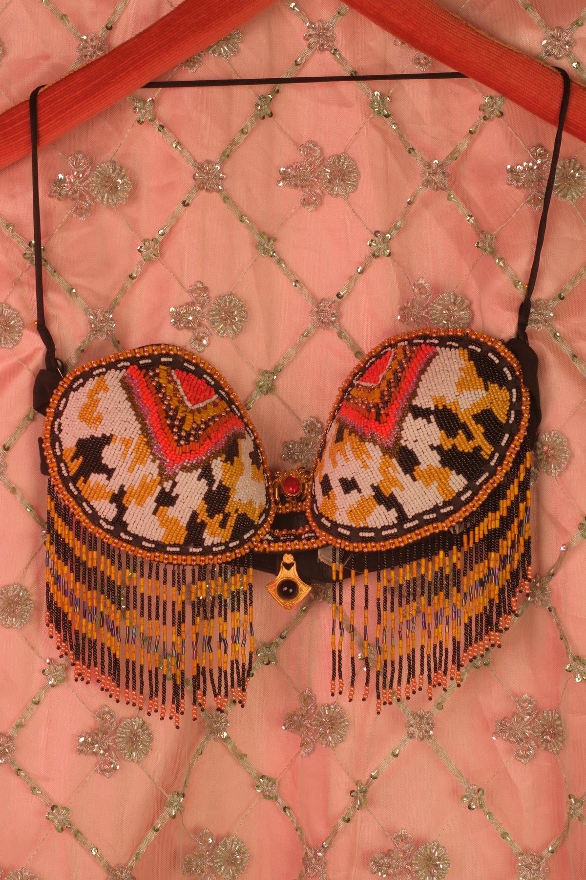 Carneole "Web Of Anansi" Midnight Black 'n Gold Amulet Bustier