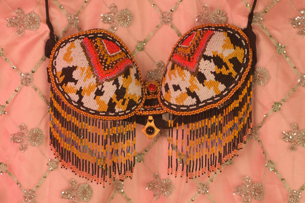 Carneole "Web Of Anansi" Midnight Black 'n Gold Amulet Bustier