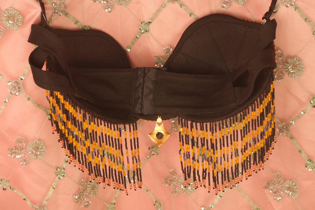 Carneole "Web Of Anansi" Midnight Black 'n Gold Amulet Bustier