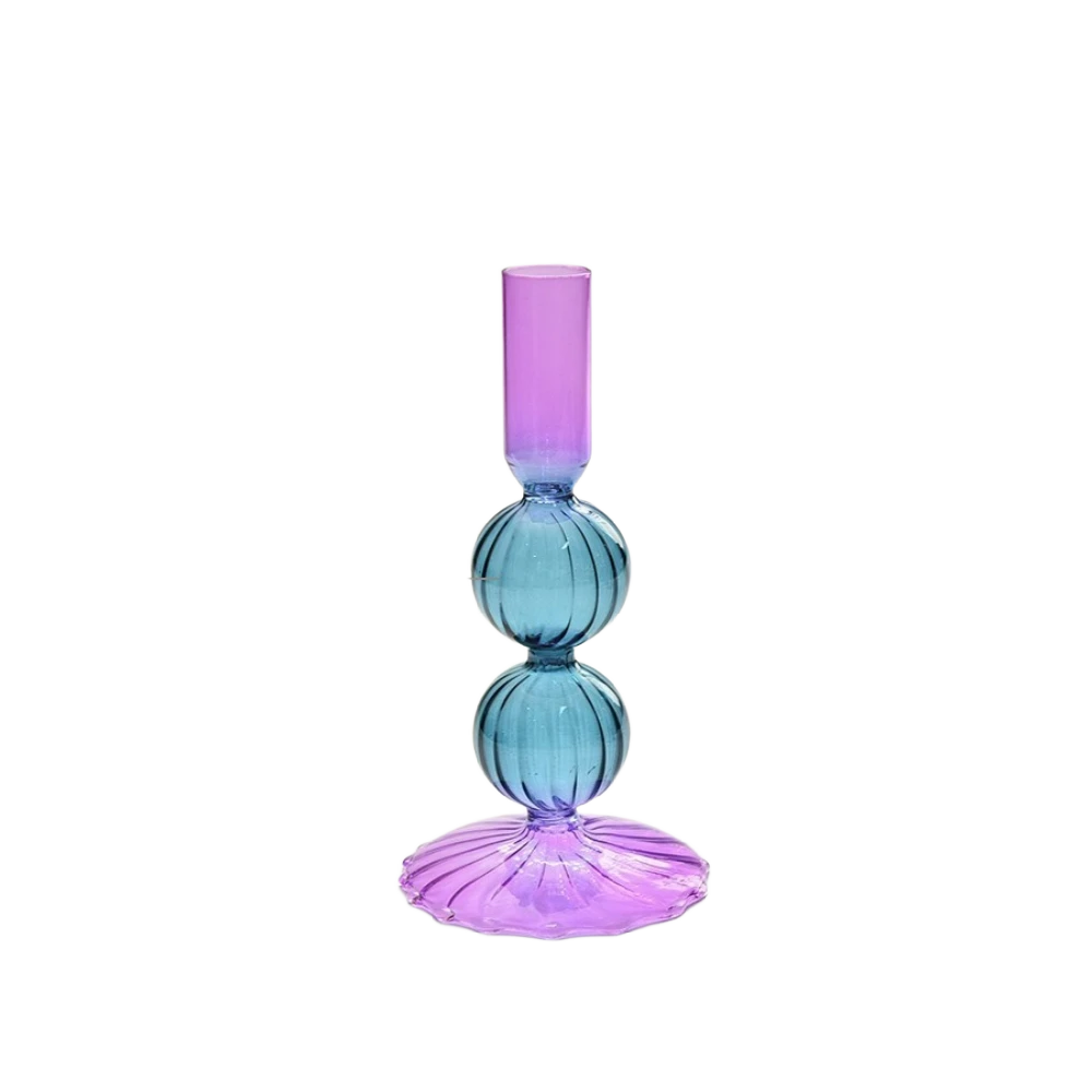 Groove 'n Glow Dopamine Colored Glass Candleholders