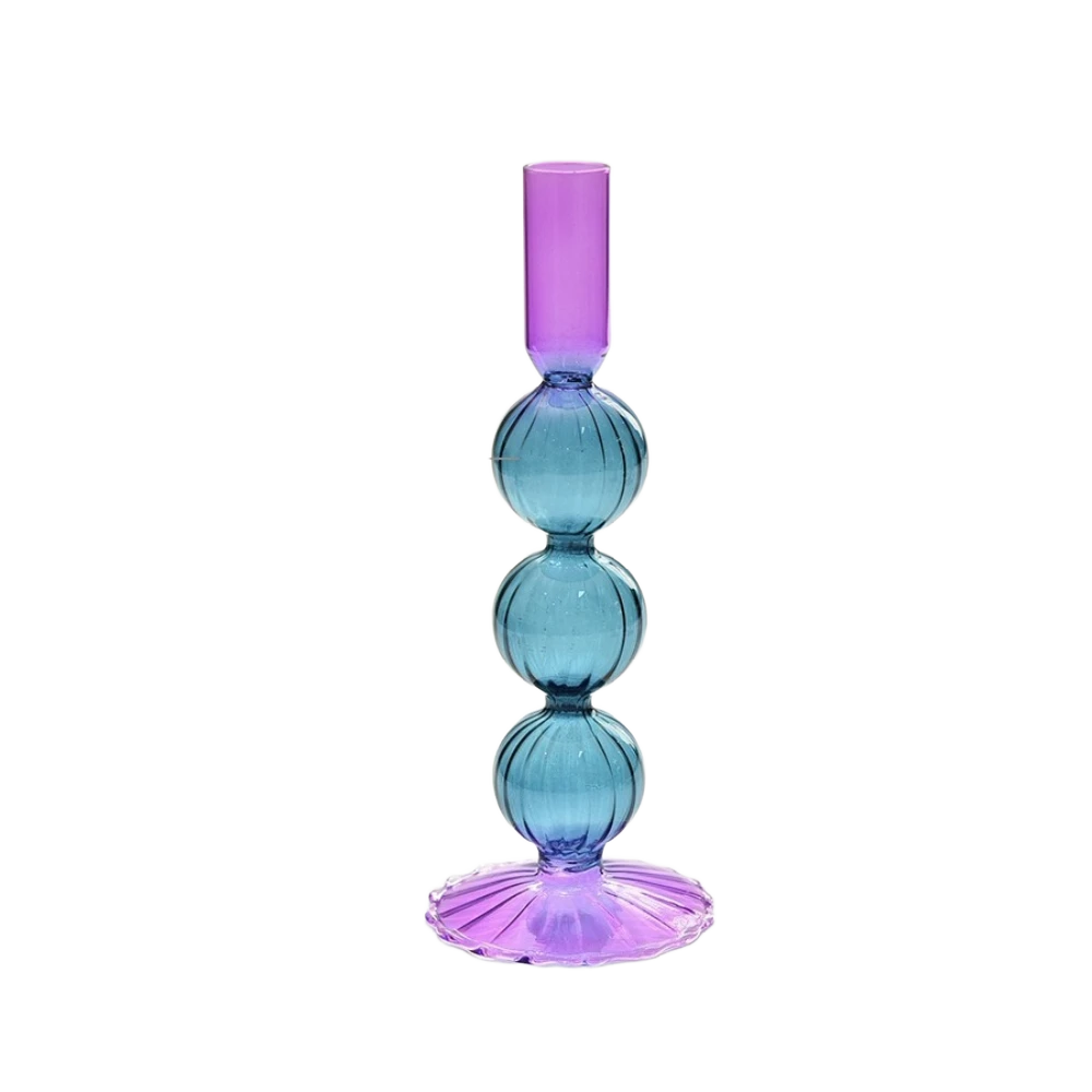 Groove 'n Glow Dopamine Colored Glass Candleholders