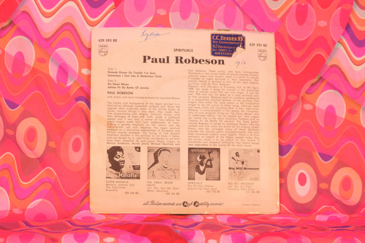 Paul Robeson – Spirituals (EP / 7-inch Vinyl, 45 RPM, Philips, 1961) (VG/G) - Well Loved Copy