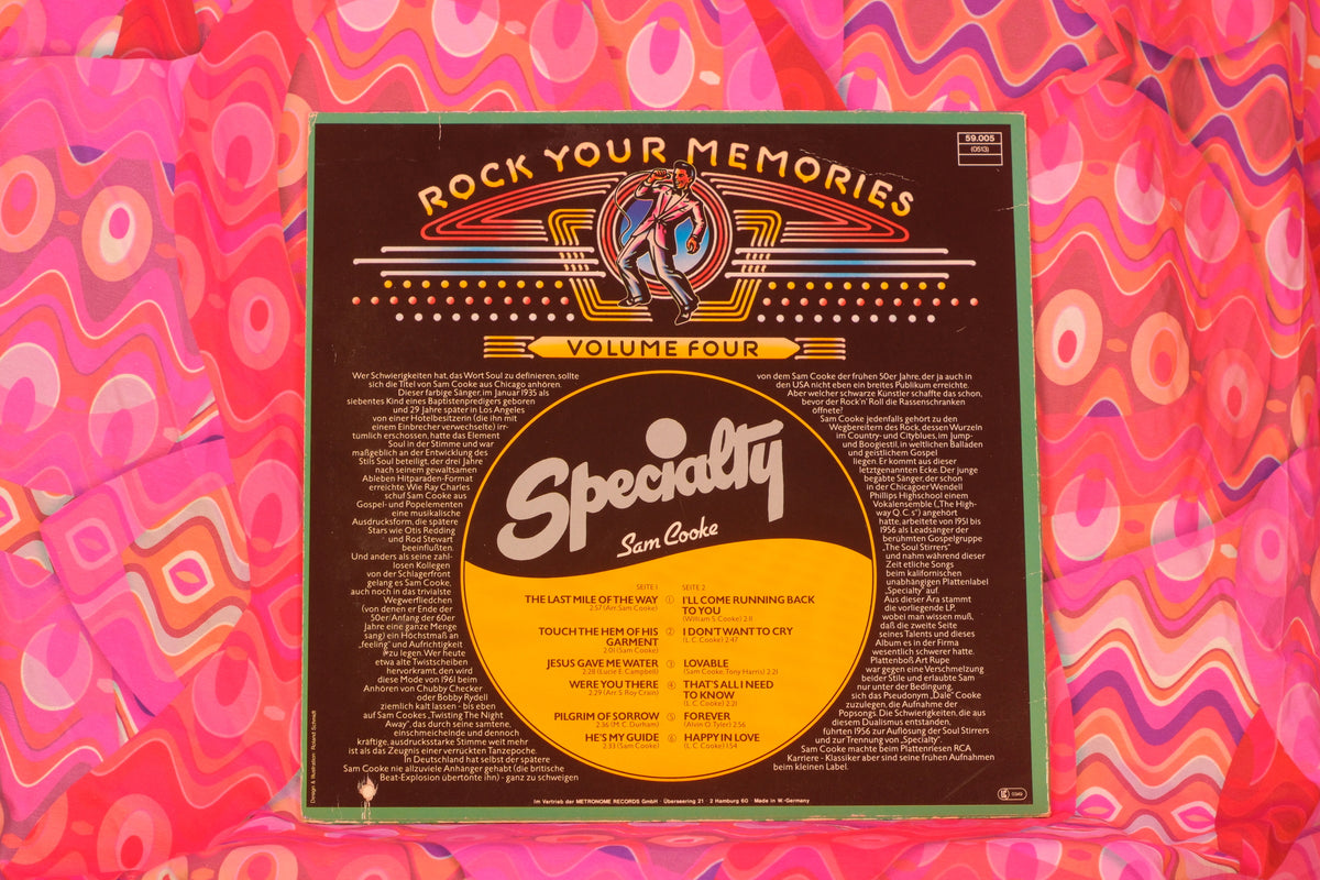 Sam Cooke – Rock Your Memories Volume Four (12" LP, 33 RPM, Specialty Records, 1980) (VG/G) - Well Loved Copy